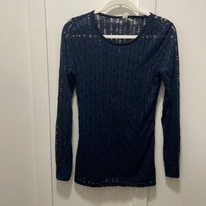 BKE Distressed Medium Undershirt Large Navy Blue Layering for tshirts Y2K Grunge